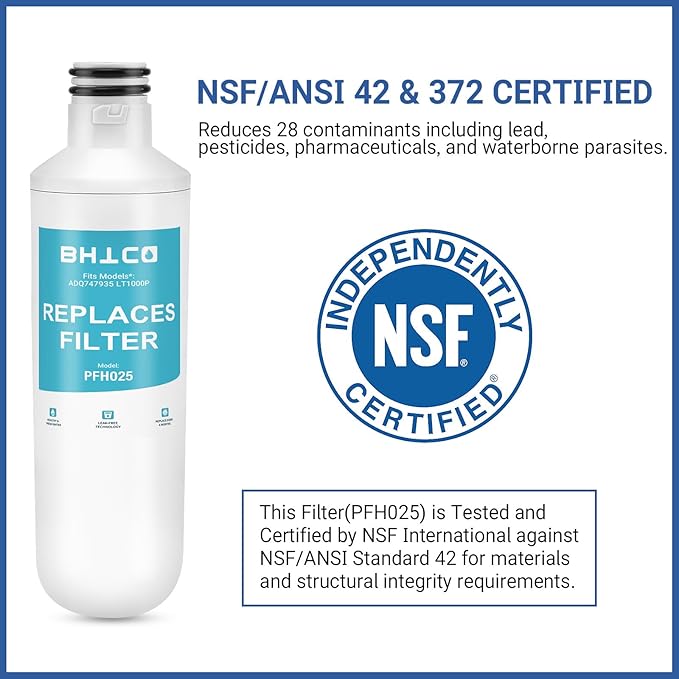 Water Filter for LG LFXC22526S, LFXS28968S, LFXS28968D, LFXS26973S, LFXS26973D, LRMVS3006S, LRMVC2306S Refrigerator Replacement with Air Filters (3+3).