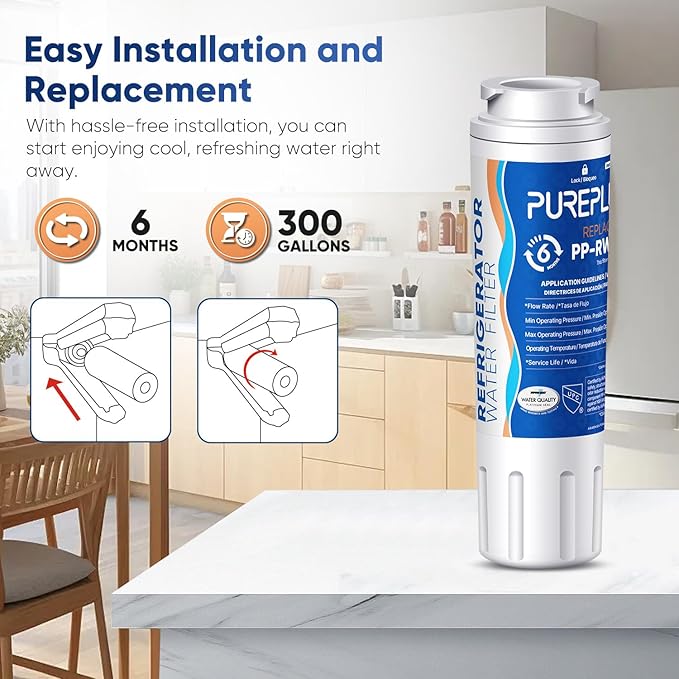 PUREPLUS UKF8001 NSF 53&42 Certified Water Filter Replacement for Maytag UKF8001P, EDR4RXD1, Everydrop Filter 4, PUR 4396395, Puriclean II, UKF8001AXX-200, UKF8001AXX-750, RWF0900A, 1Pack