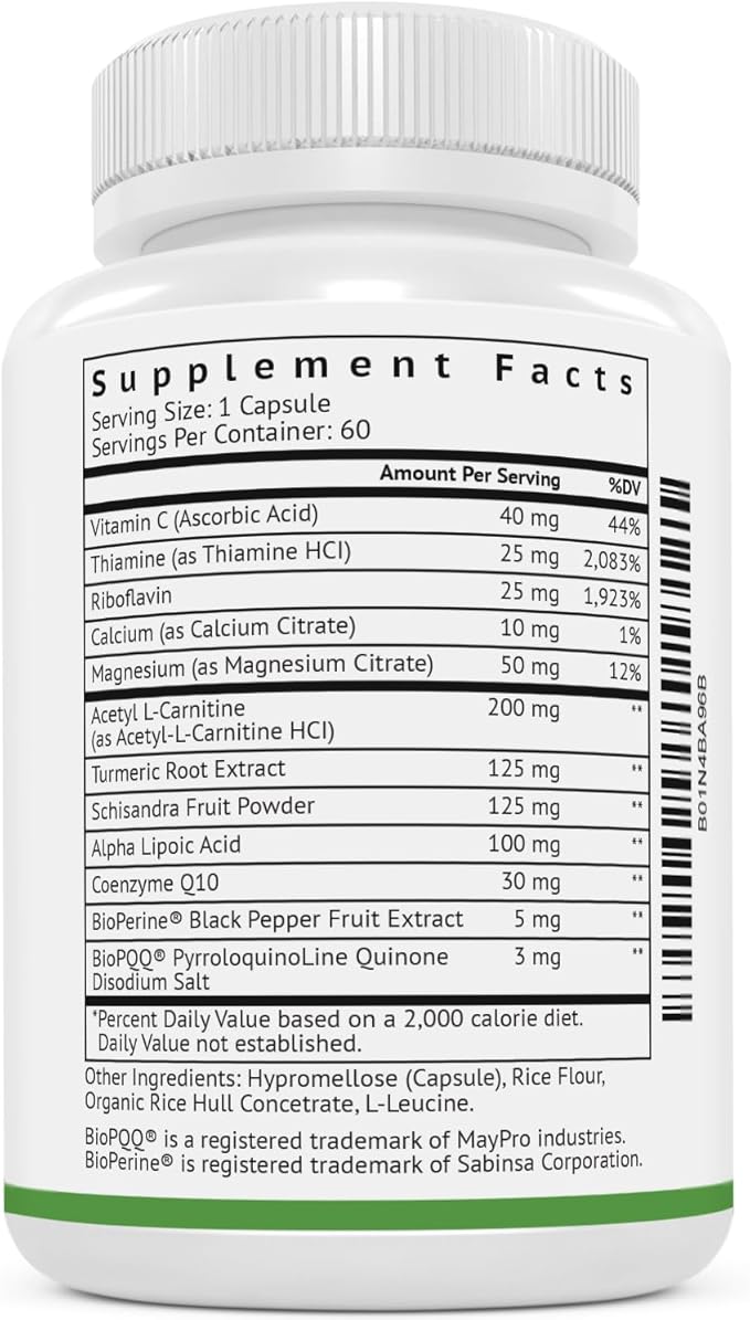 VitaMonk Mitochondrial Supplements - MitoTrax - Revitalize and Repair Cells - Mitochondria Supplement for Cellular Energy - Advanced Mitochondrial Formula - PPQ Supplement Formula - 60 Capsules