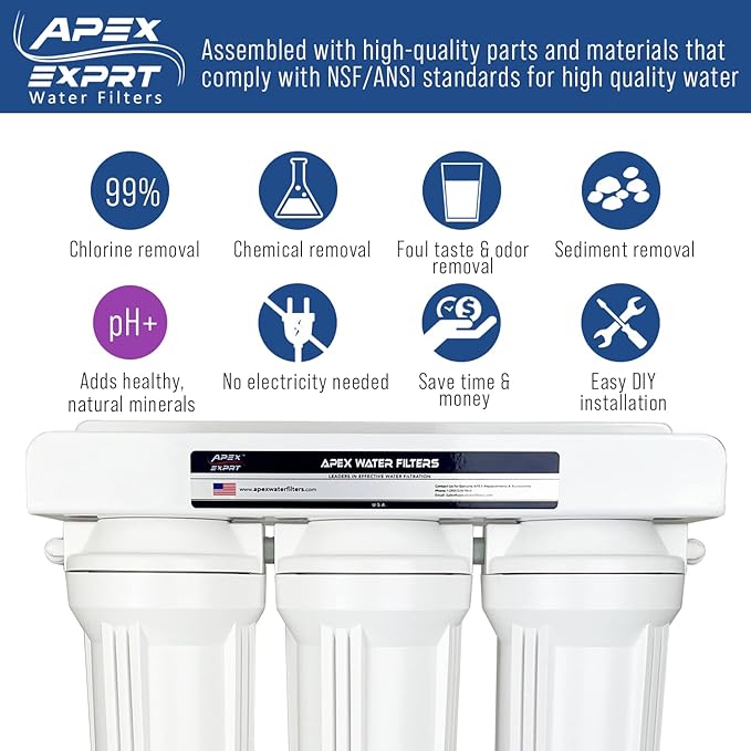 APEX MR-2032 Under the Counter Water Filter System - Alkaline