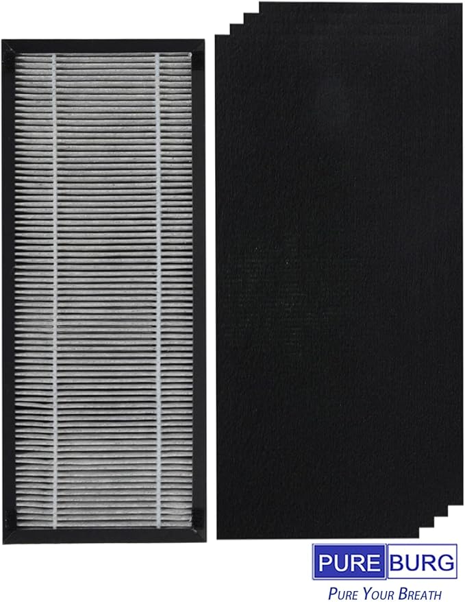 PUREBURG AK45510 Replacement Filter Set Compatible with Oreck WK15500B AIR REFRESH Air Purifier & Humidifier 2-IN-1 Type AK,HEPA + 4 Activated Carbon Pre-Filters