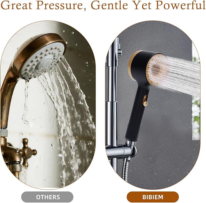 Handheld Filtered Shower Head, High Pressure, Reduce Impurities for Healthier, Skin & Hair, with NSF Certified Filtration for Hard Water Shower Filter & Vitamin C Aroma Ring (Black)