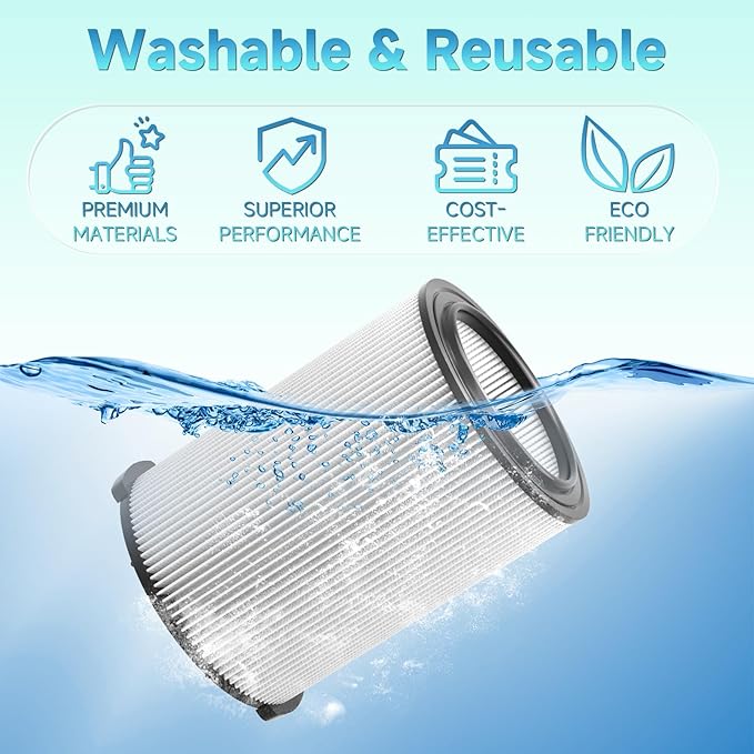 2 Pack Standard Wet/dry Vac Filter Vf4000 Compatible with RIDGID Vacs 5-20 Gallons Vacuum Cleaner, Replacement Vf4000 filter
