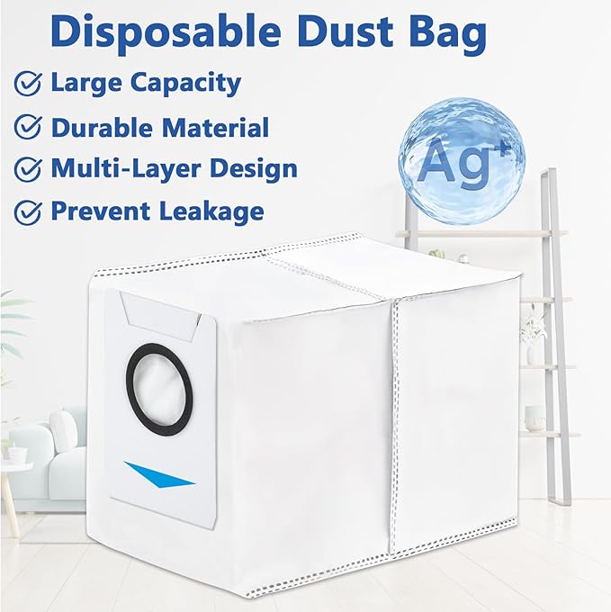 21 Pack T30S Replacement Parts for ECOVACS DEEBOT T30S/T30S Pro Robot Vacuum Accessories Kit, Includes 1 Main Brushes, 4 HEPA Filters, 4 Mop Cloth Pads, 6 Dust Bags, 6 Side Brushes