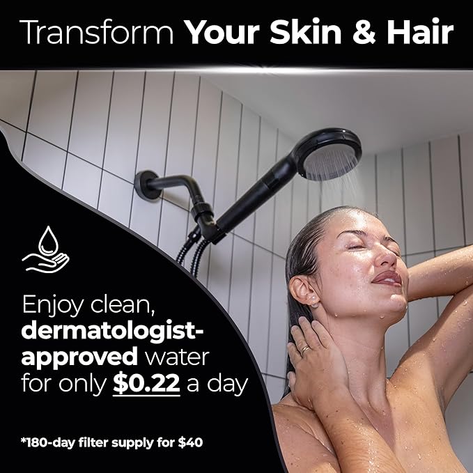 Silvery High Pressure Filtered Shower Head - Dermatologist-Approved Clean Water with Silvery Technology™ Filter - Showerhead Removes Impurities for Healthier Skin (Handheld Replacement Filters)