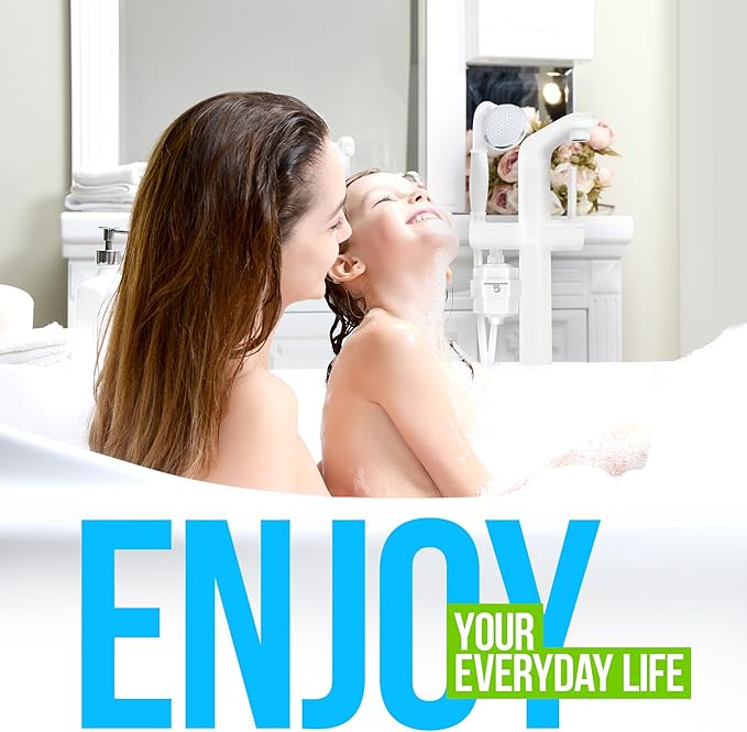 AquaHomeGroup 20 Stage Shower Filter for Hard Water - High Output Universal Shower Head Filter for Chlorine, Fluoride, Heavy Metals - Vitamin C E Shower Water Filter for Hair and Skin (White)