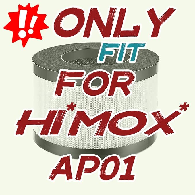2 Pack of AP01 H13 HEPA Replacement Filter Only Compatible with HI*MOX AP01(H01) Air Purifier, High-Efficiency 3-Stage Filtration for AP01 Replacement Filter【Not Fit for Ganiza A10】