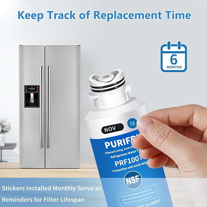 4 Pack DA29-00020B Refrigerator Water Filter, Compatible with Samsung HAF-CIN/EXP, DA29-00020A/B, DA29-00020B-1, RWF0700A, 469101,RF263BEAESR, RF28HMEDBSR, RS25J500DSR, 6 Month / 300 Gallon
