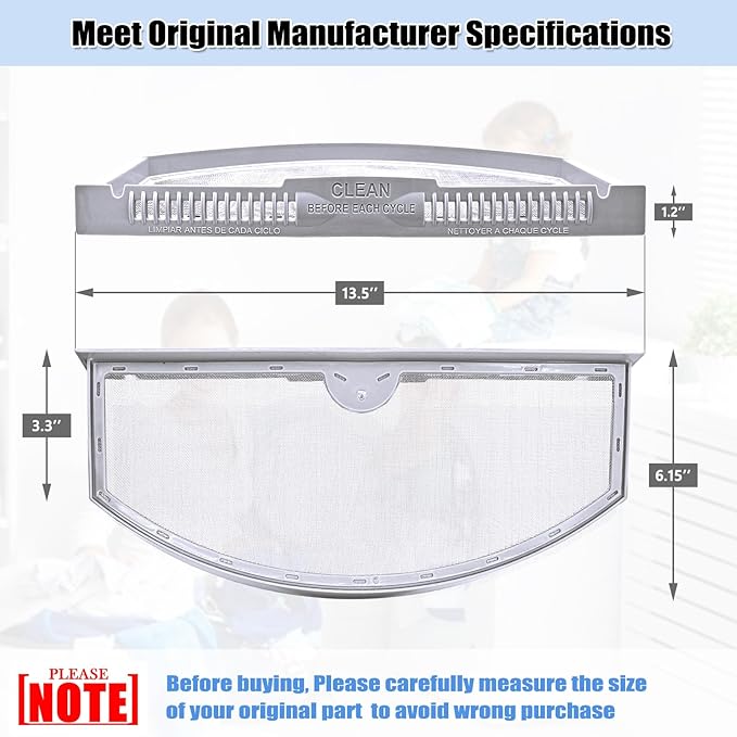 WE03X23881 Dryer Lint Filter for Dryer GTD33EASK0WW GTD42EASJ2WW GTD65GBSJ3WS Lint Filter Screen Assembly Replacement Parts 4476390 AP6031713 PS11763056