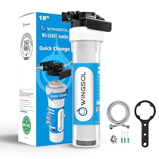 WINGSOL Under Sink Alkaline Water Filter with faucet, Improves and Taste, 5-in-1 Function Reduces Heavy Meatal, Chlorine, PFAS, PFOA/PFOS, Odor, Sediment, NSF/ANSI 53&42 Certified Water Filter