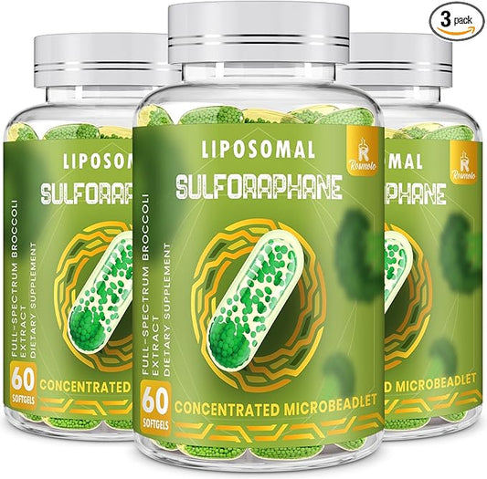 800 MG Liposomal Sulforaphane, Powerful Dual-Delivery for Maximum Absorption & Potency, Full-Spectrum Broccoli Extract, Antioxidant & Liver Supplement, 180 Softgels