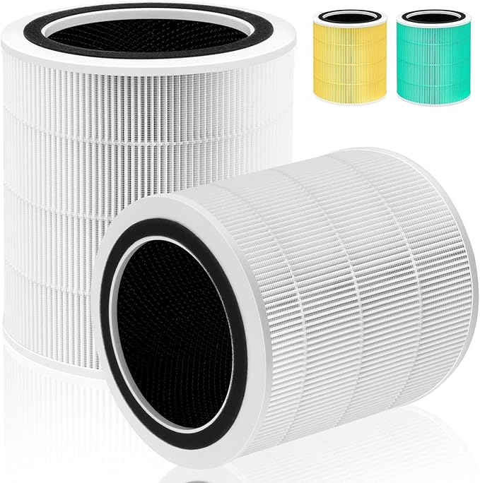 Core 400S Replacement Filter for LEVOIT Core 400S and Core400S-P/Core 400S-rf Smart WiFi Air Purifier,3-in-1 True H13 HEPA Activated Carbon Pre-Filter,2 Pack,White