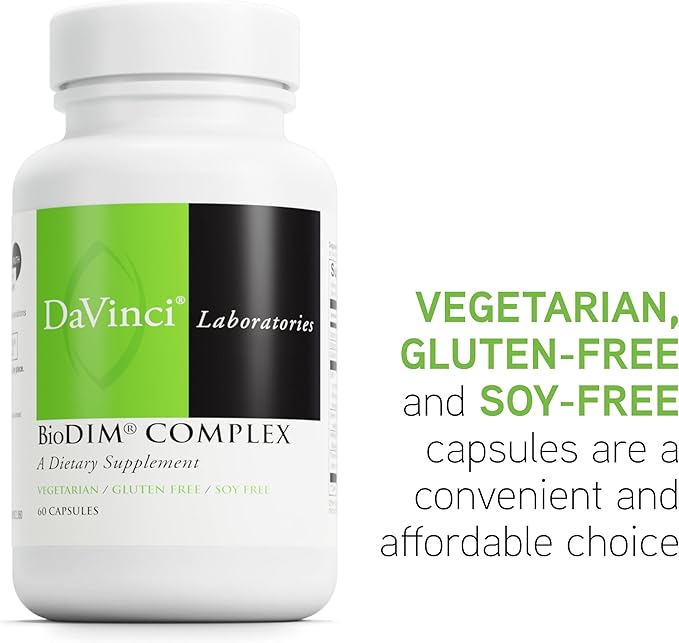 DAVINCI Labs BioDIM Complex - Hormone Support Supplement with Vitamin D3, DIM, Green Tea Extract, Vitamin E, Calcium, HMRlignan & Trans-Resveratrol* - 60 Capsules (30 Capsules)