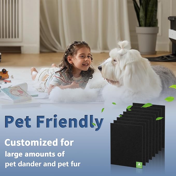 HRF-A300 Pre Filter A Replacement for Honeywell HEPA Air Purifier HPA300 Series, Funmit 8 Pack Precut Activated Carbon Pre Filter Replacement Compatible with Honeywell Air Purifier Prefilter A