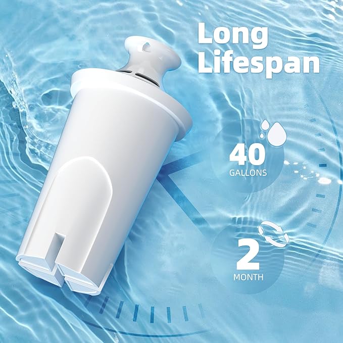 3-Pack Water Filter Replacement Compatible with Brita Pitchers & Dispensers - BPA-Free, Fits Classic 35557, OB03, Mavea 107007 (Compatible Replacement Filter)