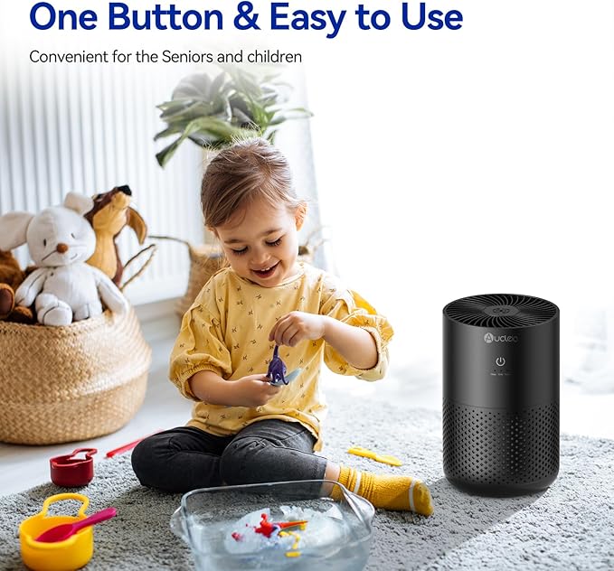 Air Purifiers for Bedroom up to 588 Ft², 20dB Bedroom Air Purifier for Small Room Removes Dust Pets Hair Smoke Odor with Aromatherapy Function(Black)