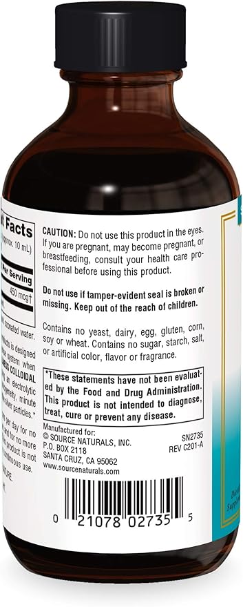 Source Naturals Wellness Colloidal Silver 45 ppm, Supports Physical Well Being* - 4 Fluid oz