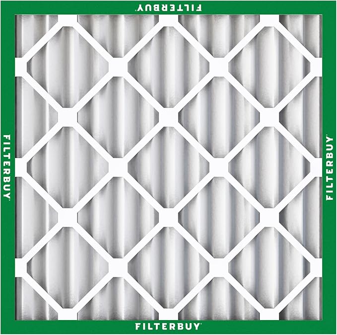 Filterbuy 25x25x2 Air Filter MERV 8 Dust Defense (3-Pack), Pleated HVAC AC Furnace Air Filters Replacement (Actual Size: 24.50 x 24.50 x 1.75 Inches)