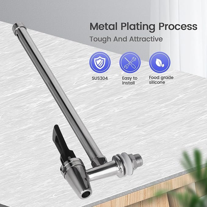 10 Inch 304 Stainless Steel Sight Glass Spigot Clear View Water Level with Red Floating Ball, Compatible with 3,4 Gallons of Berkey, Doulton, Waterdrop, Purewell Gravity Water Filter(10 Inch)