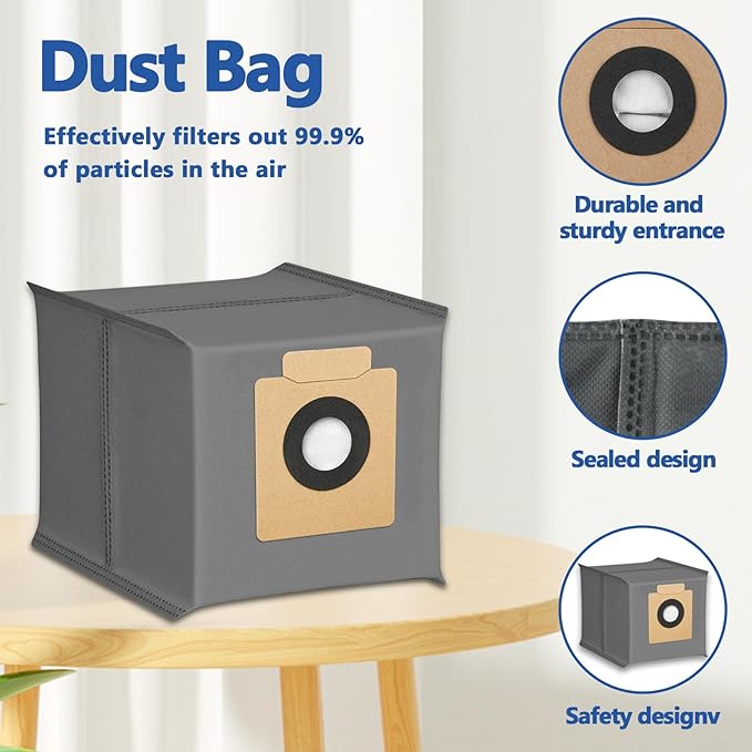 23 Pack X10 Pro Omni Replacement Parts Kit for Eufy X10 Pro Omni Robot Vacuum Accessories, 1 Main Roller Brush, 4 Hepa Filters, 4 Mop Pads, 6 Dust Bags, 6 Side Brushes, 1 Screwdriver 1 Clean Tool