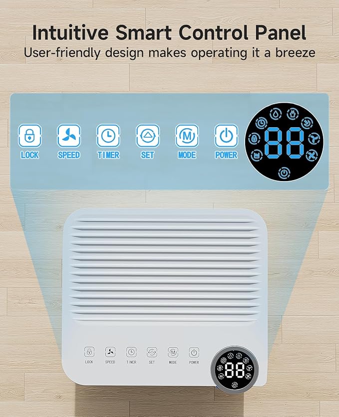 2500 Sq.Ft Dehumidifier for Basement with Drain Hose, 34 Pints Dehumidifiers for Home Large Room Bathroom Bedroom,3 Modes, Adjustable Humidity Control, Timer, Auto Defrost, Sleep Mode