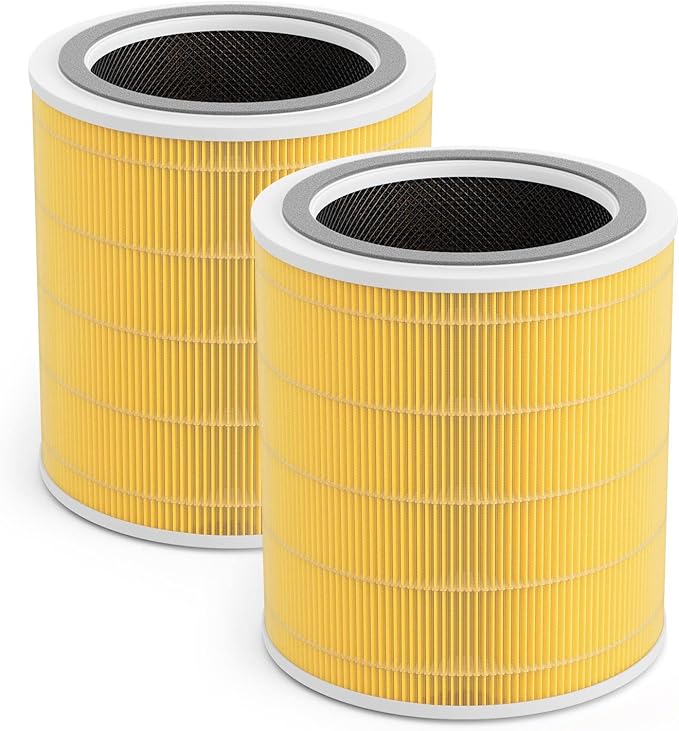 Replacement Filter Compatible with LEVOIT Model Core 400S, Core 400, Part# Core 400s-RF, 400S-RF-PA | 2-Pack Yellow