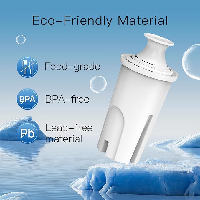 3-Pack Standard Water Filter Replacements for Brita® Water Pitchers and Dispensers, NSF Certified to Reduce Chlorine and Bad Taste, BPA free