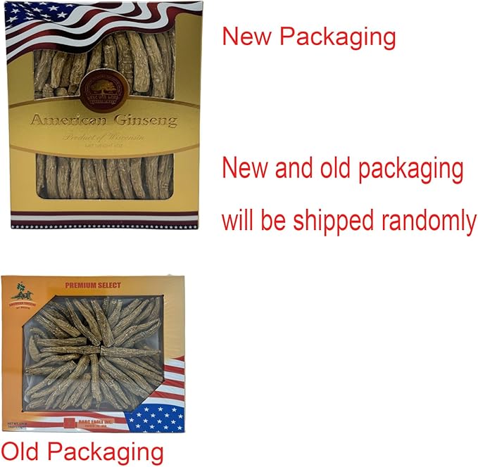 Wisconsin American Ginseng, American Wisconsin Ginsengss Slices Root 西洋参/花旗参 Energy for Men & Women Ginseng in Soup, Tea Smoothies Large Root 4 Ounce Box
