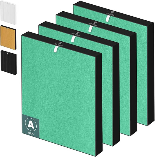 115115 HEPA Toxin Absorber Replacement Filter A for Winix Plasmawave Air Purifier C535 5300 5300-2 6300 6300-2 P300 AM90 C909 9800,H13 True HEPA Size 21 Filters,4 Pack,Green