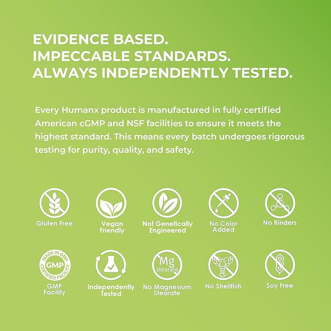HUMANX Sulforaphane+ 602mg - USA Third Party Tested - Sulforaphane with Broccoli Seed Extract & Moringa - Supports Antioxidant Production, Detoxification, & Cellular Health - Broccoli Supplement
