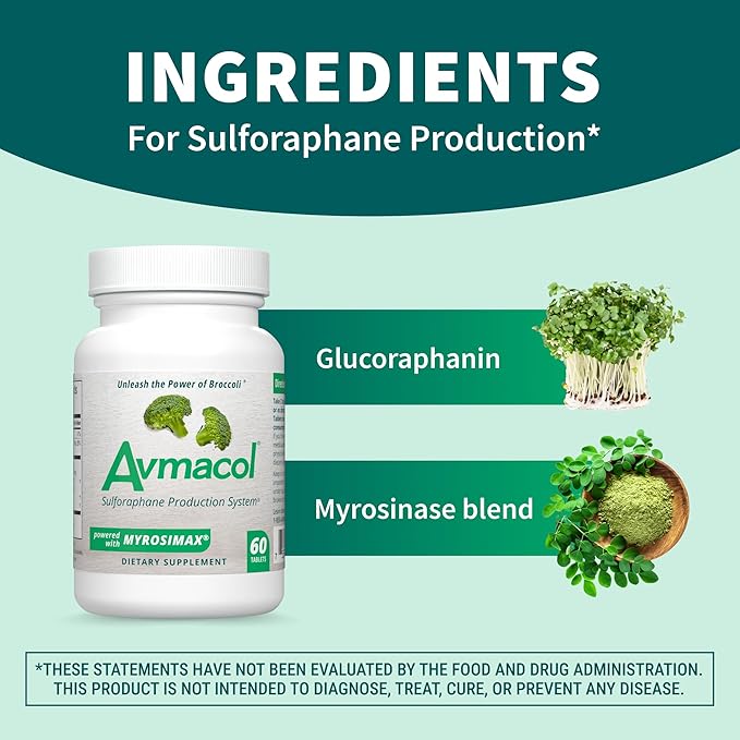 Nutramax Avmacol #1 Researched Sulforaphane Producing Brand, Nutramax Laboratories Consumer Care Supplement for Detoxification, Antioxidant Support and Overall Wellness, 60 Tablets