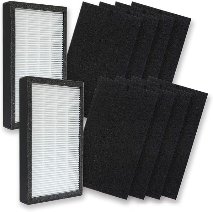 PUREBURG FLT4100 Replacement Filter Set Compatible with GermGuardian AC4100 AC4100CA AC4150BL AC4150PCA AC4150PC AC4175W Air Purifiers Filter E,2-Pack H13 HEPA