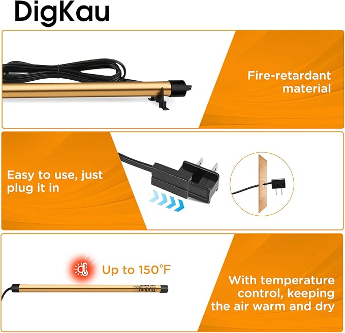 Gun Safe Dehumidifier Rod - High Power, Easy Installation Plug-in Dehumidifier, Superior Moisture, Keep Dry for Gun Safes,Cabinets, Closets (24 Inch)