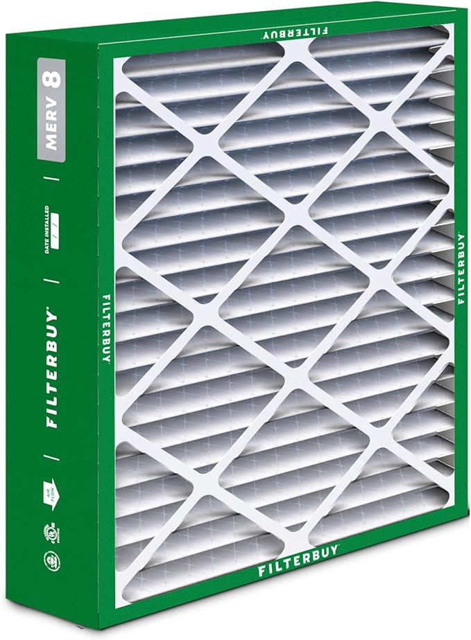 Filterbuy 20x23x5 Air Filter MERV 8 Dust Defense (2-Pack), Pleated HVAC AC Furnace Air Filters for Bryant, Carrier, BDP, Day & Night, and Payne (Actual Size: 19.81 x 22.56 x 4.25 Inches)