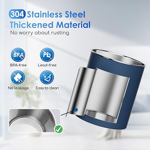 Purewell 2.25G Gravity Water Filter System with Water Level Window, 3-Stage 0.01μm Ultra-Filtration Stainless Steel Countertop System with 2 Filters and Stand, Reduce 99% Chlorine, PW-KS