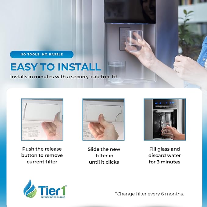 Tier1 PureSource2 Refrigerator Water Filter 2-pk | Replacement for WF2CB, NGFC 2000, 1004-42-FA, 469911, 469916, FC100, EWF2CBPA, Fridge Filter