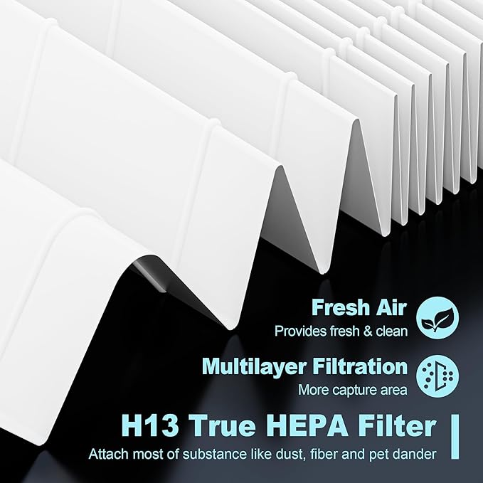 HPA200 Replacement Filters for Honeywell HRF-ARVP200, HPA200, HPA201, HA202, HPA204, HPA250 Series Air Purifiers, 2 HEPA R Filter and 4 Activated Carbon Pre-Filters A by Funmit