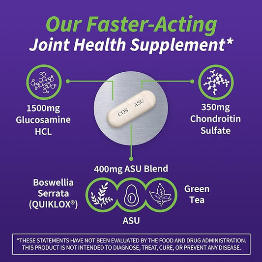 Nutramax Laboratories Cosamin® ASU Joint Health Supplement with Glucosamine, Chondroitin & ASU for Men’s & Women's Joint Health, 230 Capsules