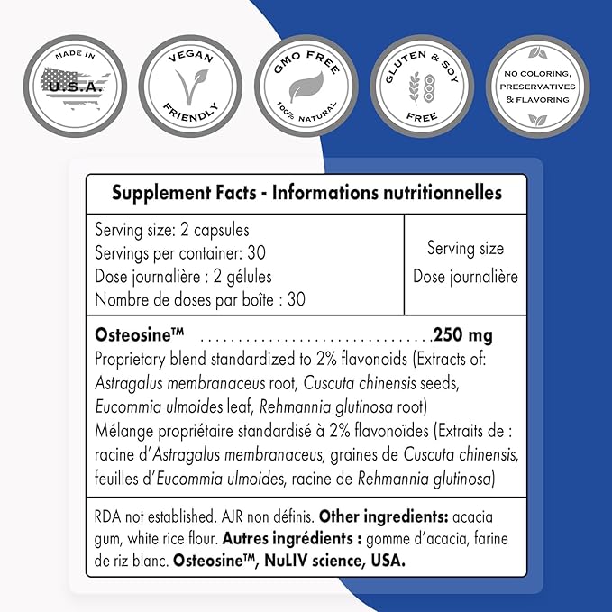 SuperSmart - Bone Health Supplement (100% Plant Based & Patented) - Strong Bones & Bone Density Supplement | Non-GMO & Gluten Free - 60 Vegetarian Capsules