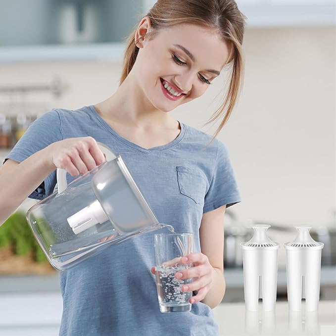 Water Filter Replacement Fit for Brita Filter & Pitchers, New Upgraded Filter to Reduce TDS, Chlorine etc., Replacement Filters Compatible with Brita Classic, OB03, Mavea 107007 35557(6-PLUS)