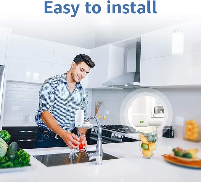 AQUA CREST Faucet Water Filter, Replacement for Brita® Filter, Brita® Faucet 36311 On Tap Water Filtration System, FR-200, FF-100 Replacement Filter, White (4 Packs)