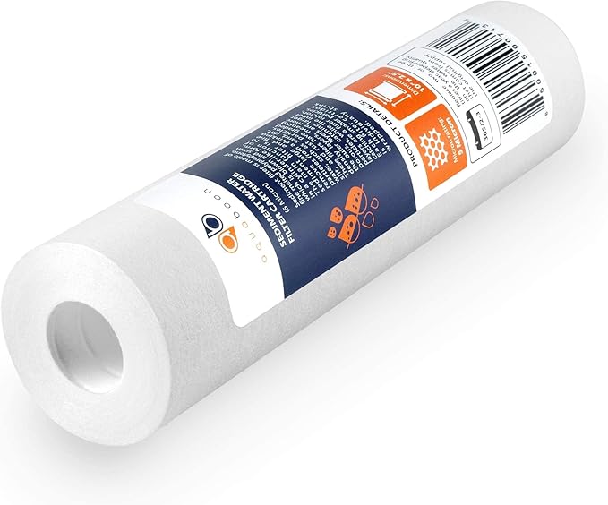 Aquaboon 5 Micron 10 x 2.5 House Water Filters Cartridges, Set of 12 | Sediment & Carbon Filter Replacements Compatible with WHKF-WHWC, P5, WHKF-GD05