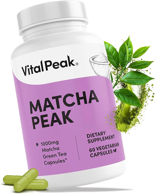 Matcha 1000 mg - Green Tea Powder Supplement for Women & Men - EGCG Matcha Tea Pills - Vegan, Gluten Free, Dairy Free, Non-GMO - 60 Capsules