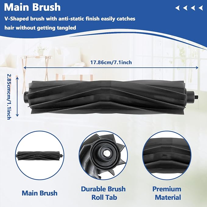 22 Pack Replacement Parts for ECOVACS T20 Omni/Max/Pro,Ecovacs T20 Max Vacuum Cleaner Accessories Kit, 1 Main Brush, 4 Hepa Filters, 4 Mop Pads, 6 Vacuum Bags, 6 Side Brushs, 1 V-shaped brush