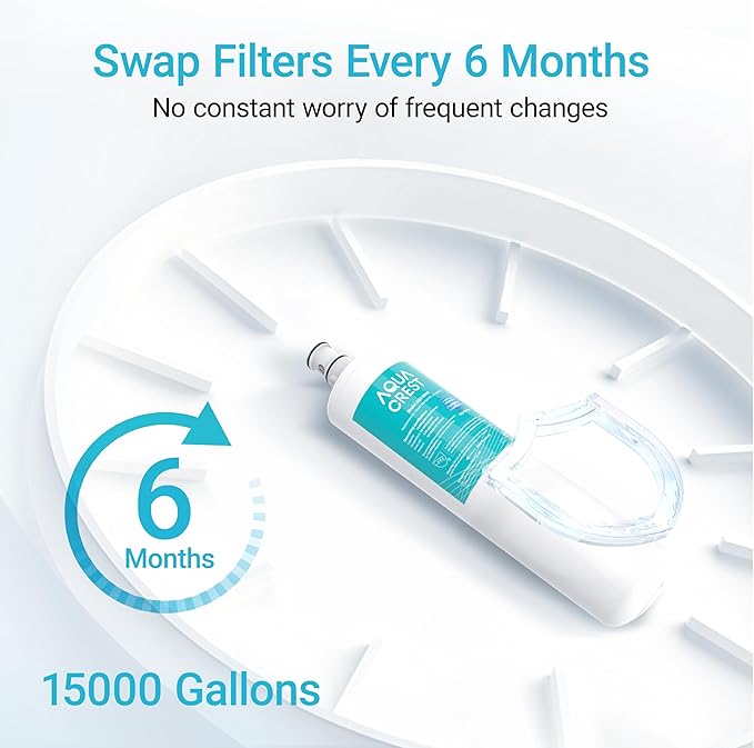 AQUA CREST 3US-PF01 3US-MAX-F01 Replacement Filter, NSF/ANSI 42 Certified Replacement for Filtrete® 3US-PF01, 3US-MAX-F01, 3US-PS01, Delta RP78702, Manitowoc K-00337, HF20 HF25 HF27 Water Filter