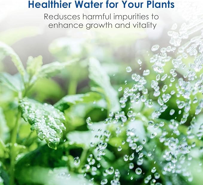 Waterspecialist Garden Hose Water Filter with Hose Protector, Compatible with Mist Cooling System, Reduces Chlorine, Bad Taste and Odor for Gardening and Pets.