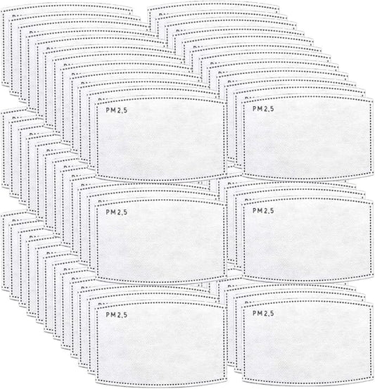 100 PCS PM2.5 Activated Carbon Face Mask Filter for Adults, Replaceable Mouth Respirator Filter to Anti Haze Dustproof Air Pollution Germ