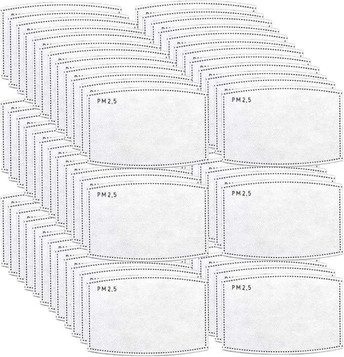 200 PCS PM2.5 Activated Carbon Face Mask Filter for Adults, Replaceable Mouth Respirator Filter to Anti Haze Dustproof Air Pollution Germ