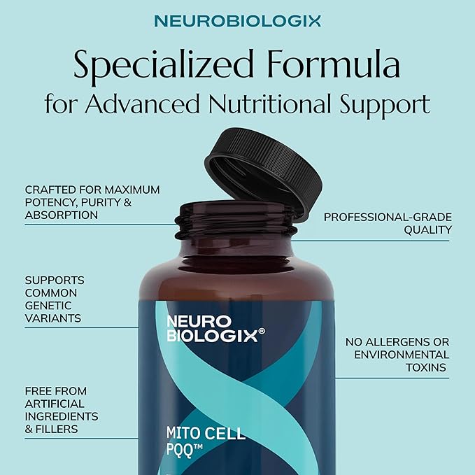 Mito Cell PQQ Supplement for Optimal Mitochondrial Support - Pyrroloquinoline Quinone Supplement to Promote Enhanced Energy & Performance & Cognitive Function - with CoQ10, NADH, Vitamin C & More