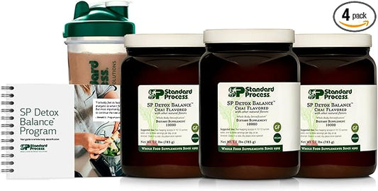 Standard Process SP Detox Balance Chai, 28-Day Program Kit - Detox Cleanse with Pea Protein, Iron, Magnesium & Choline - Vegan, Non-Dairy & Gluten-Free - 1 Kit